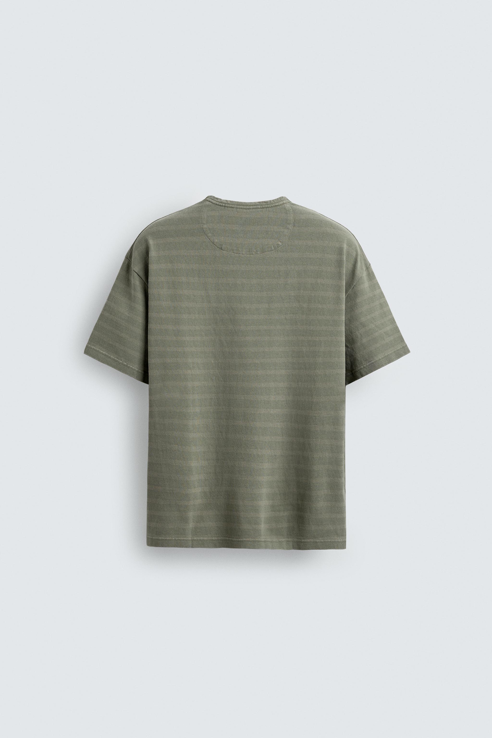 STRIPED JACQUARD POCKET T-SHIRT